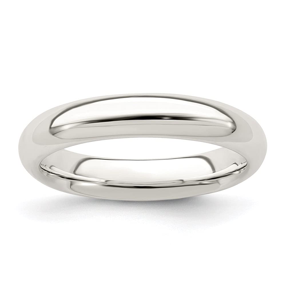 Diamond2Deal 925 Sterling Silver 4mm Wedding Band Ring for Women & Men - Classic Comfort Fit Wedding Ring for Engagement, Anniversary, Promise & Everyday Wear