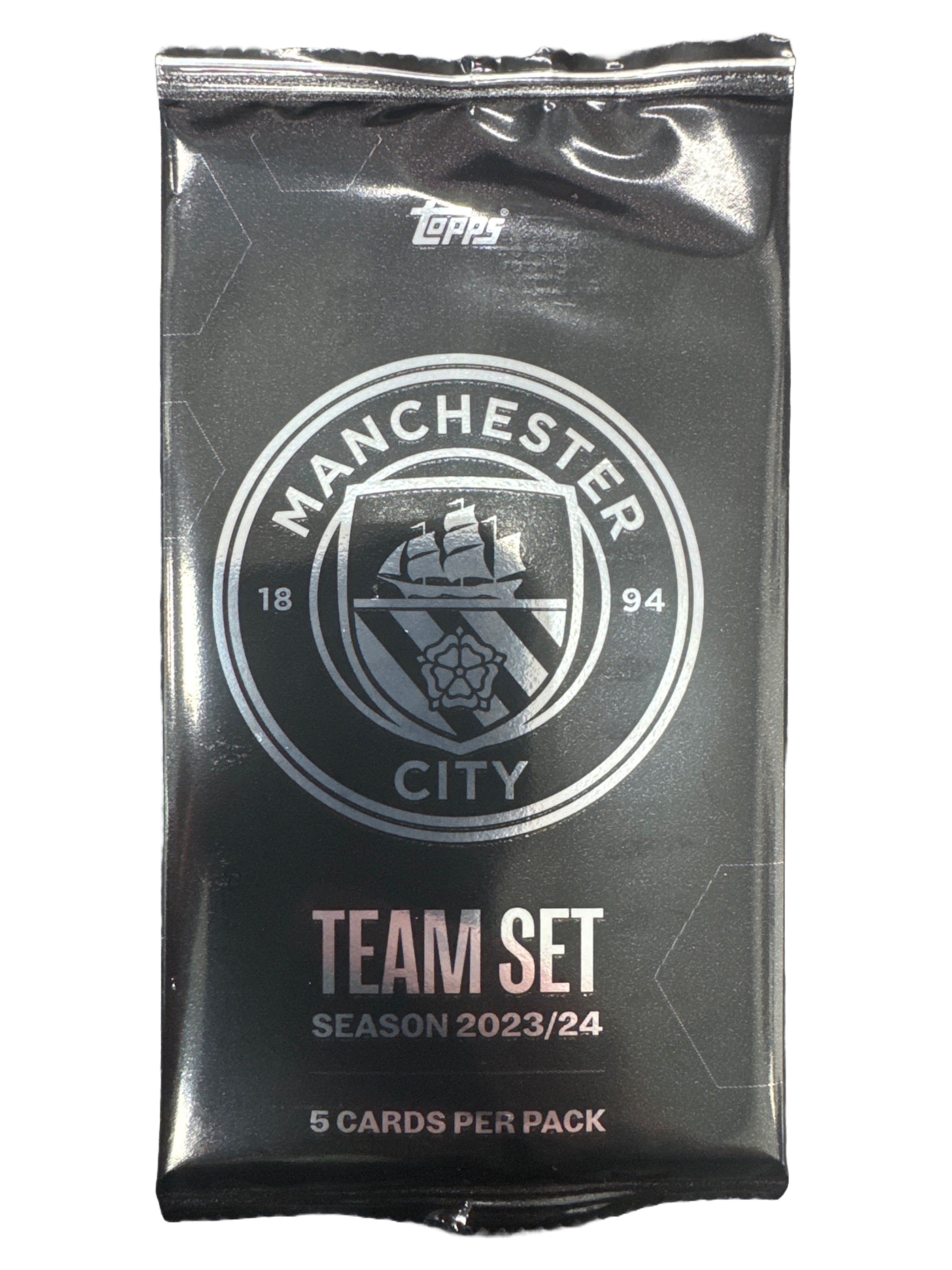 Official Topps Manchester City FC 23/24 Team Set Single Pack - Collectible Soccer Trading Cards for Fans and Gift Giving