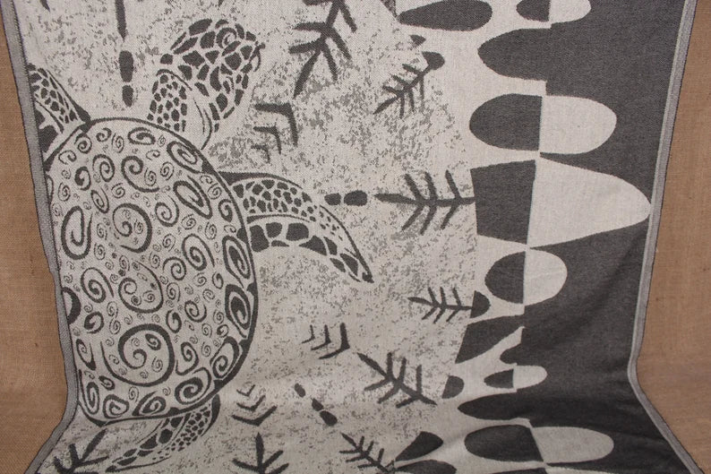 Premium Black Turtle Turkish Beach Towel - Extra Large, Soft & Quick-Dry - Perfect for Pool, Beach, Vacation & Yoga