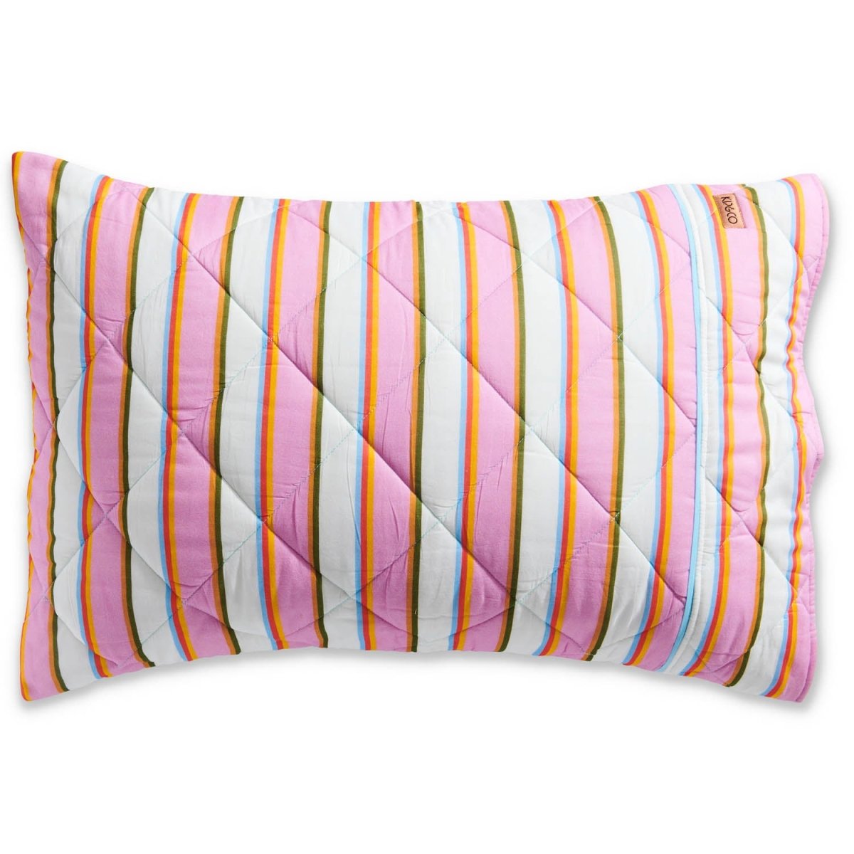 Premium Fez Stripe Quilted Pillowcase Set of 2 - Standard Size 20x26 Inches - Soft Bedding for Home Decor, Guest Room & Cozy Living Room