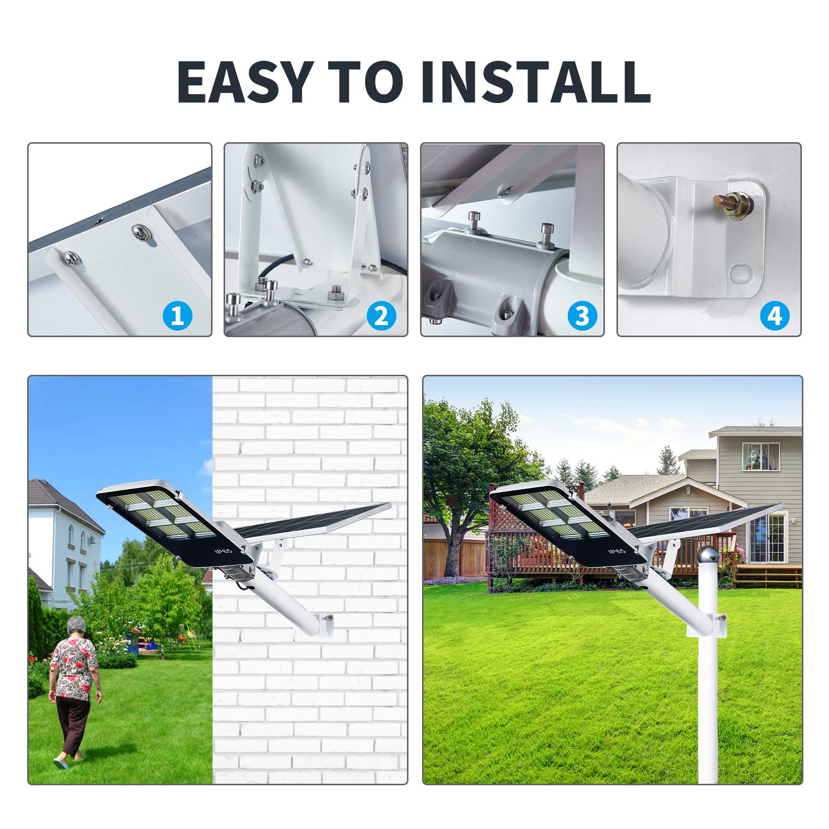 200W Solar Street Lights Outdoor Waterproof - IP65 Solar Powered Security Flood Light with Remote Control for Yard, Garden, Street, Playground, Basketball Court, Garage, Parking Lot, Pathway | Perfect for Nighttime Safety and Energy-Efficient Outdoor Lighting