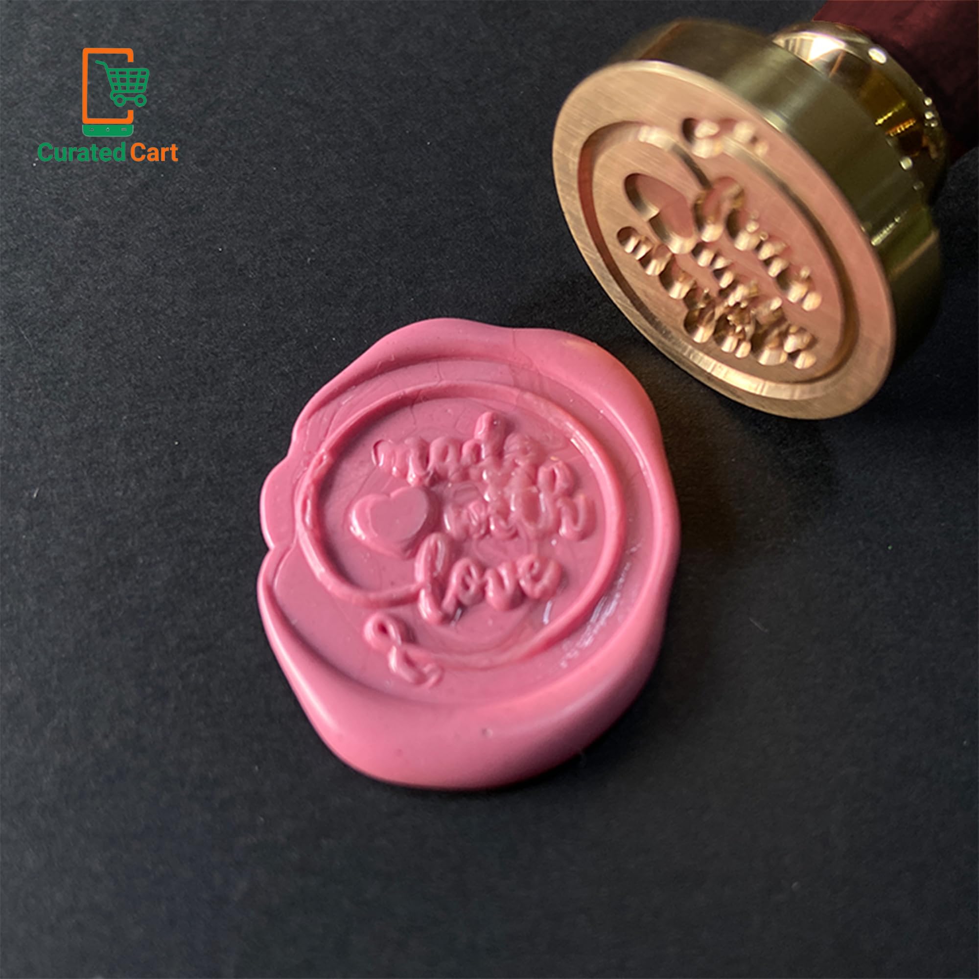 Personalized Monogram Wax Seal Stamp with Elegant Handle - Perfect for Wedding Invitations, Greeting Cards, Envelopes & Letters - Handcrafted Sealing Wax Stamp for Romantic Decorations & Special Occasions