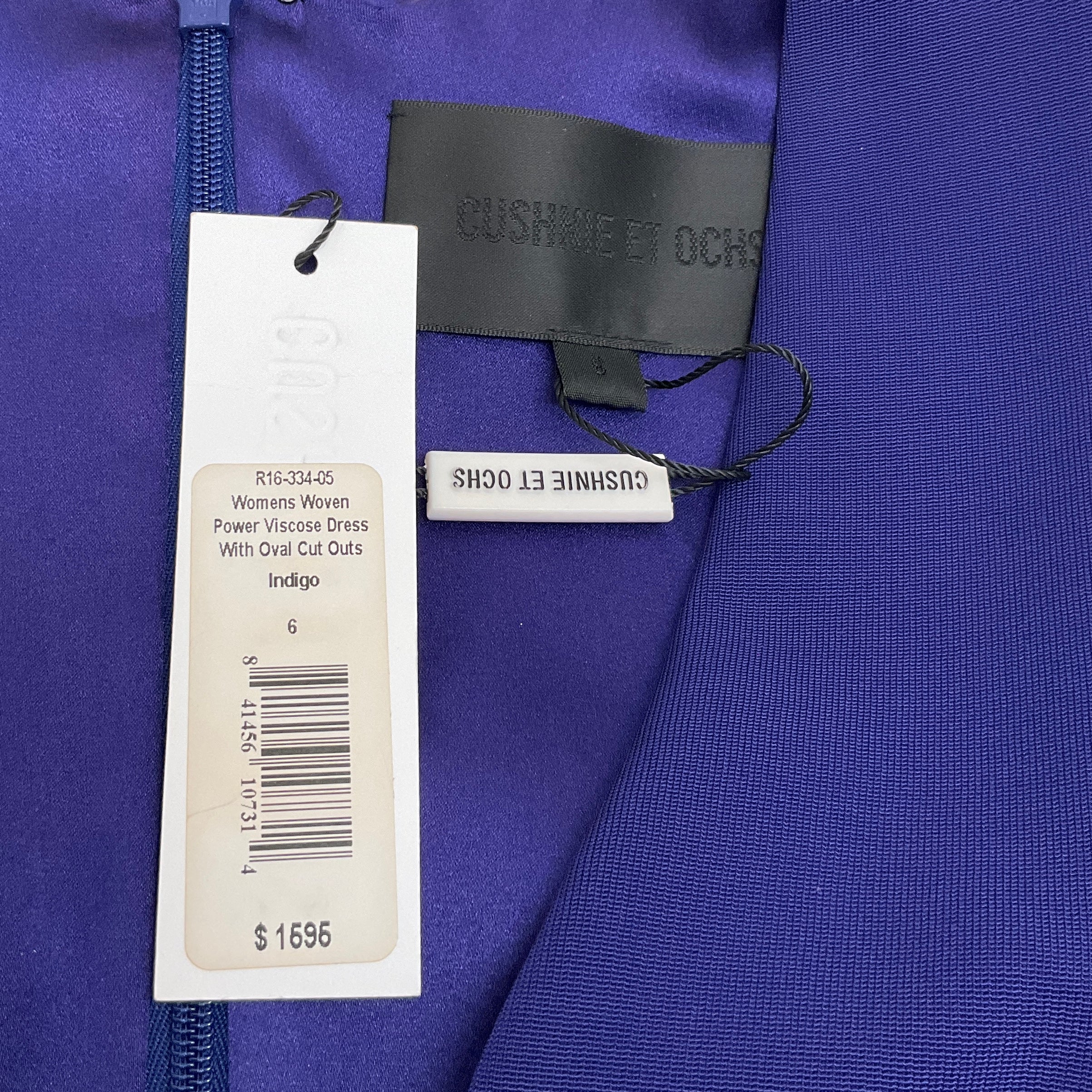 Cushnie et Ochs Women's Indigo Blue Sleeveless Dress with Oval Cut-Outs - Perfect for Cocktail Parties, Evening Events & Special Occasions