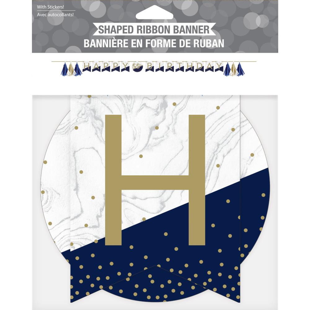12-Piece Navy and Gold Birthday Party Banner Set - Bulk Decoration for Birthday Parties, Baby Showers & Special Events