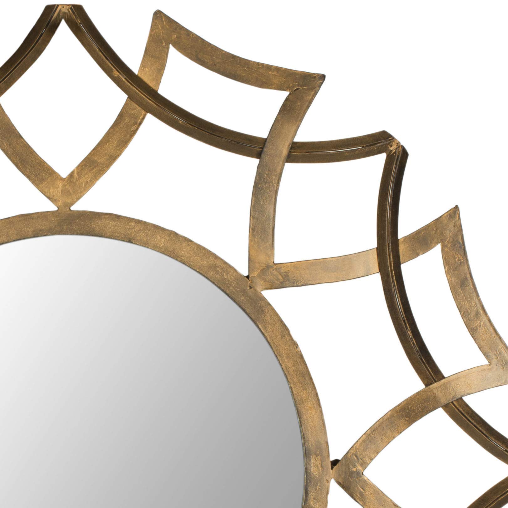SAFAVIEH Home Collection Inca Sunburst Mirror - Round Decorative Wall Mirror for Living Room, Bedroom, Entryway - Boho Chic Home Decor Accent Piece