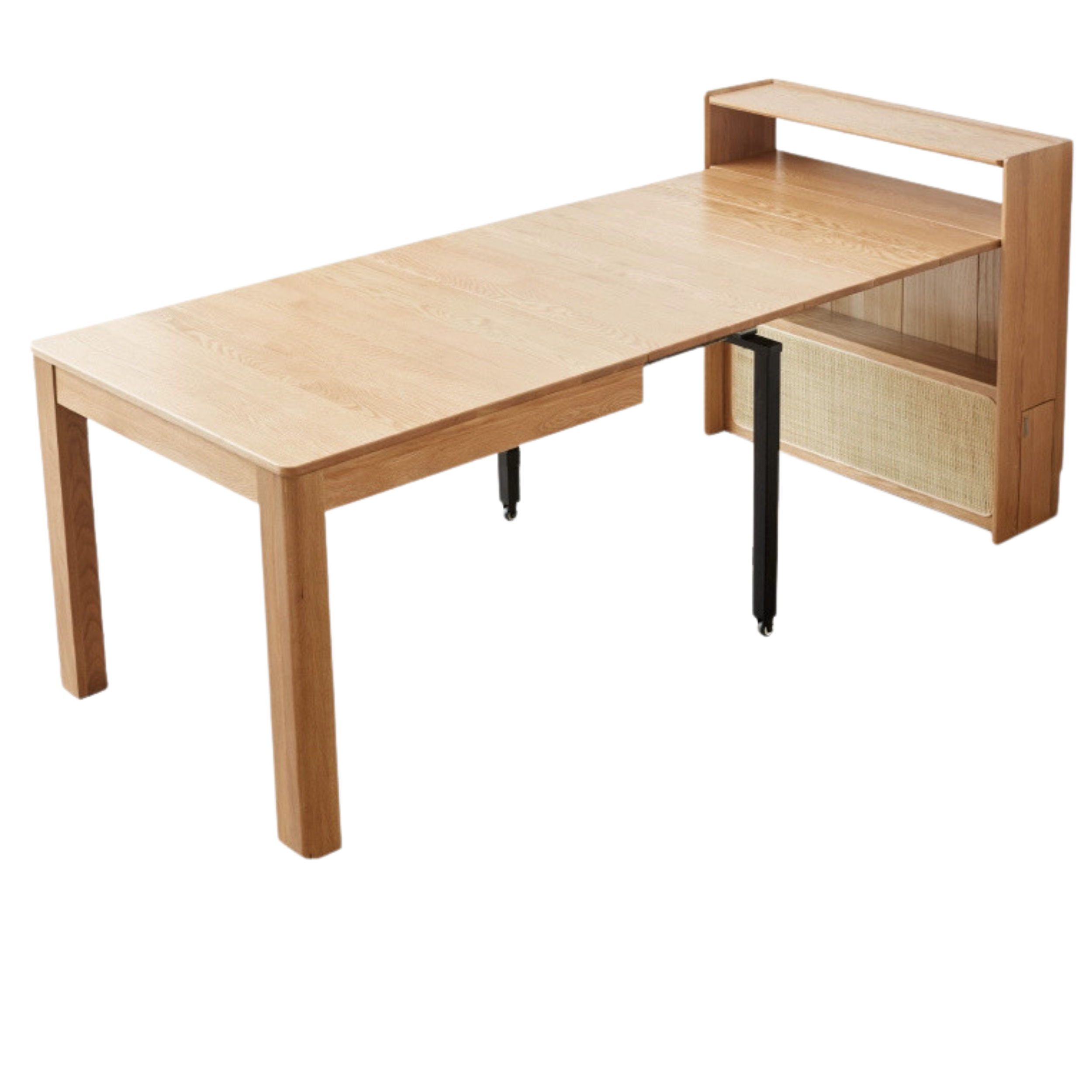 42.1-80.0x33.1x37.8 inch / 107.2-203.4x84x96сm/ Natural Wood Color/ Retractable dining table