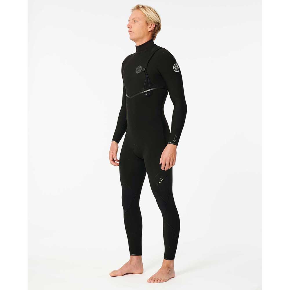 Rip Curl 2025 Men's E-Bomb 3/2mm GBS Zip Free Wetsuit Neoprene 14VMFS - Black | Surfing, Diving & Water Sports Gear for Cold Water Protection