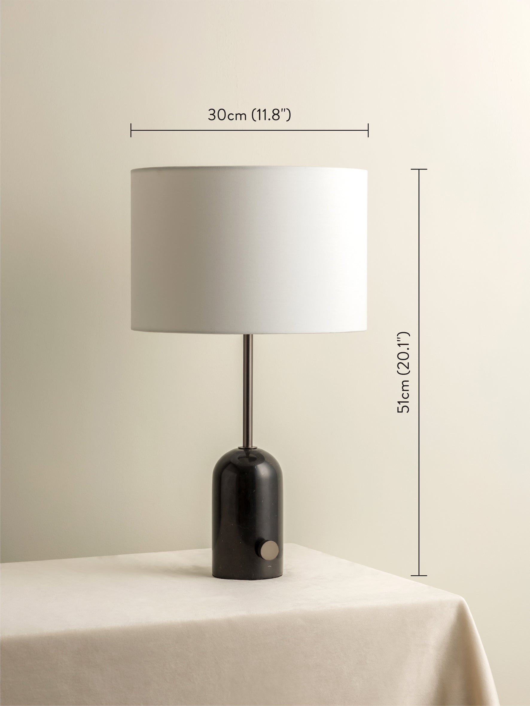 Penn Black Marble and Graphite Silver Table Lamp - Modern Desk Lamp for Home Office, Bedroom Nightstand, or Living Room Decor