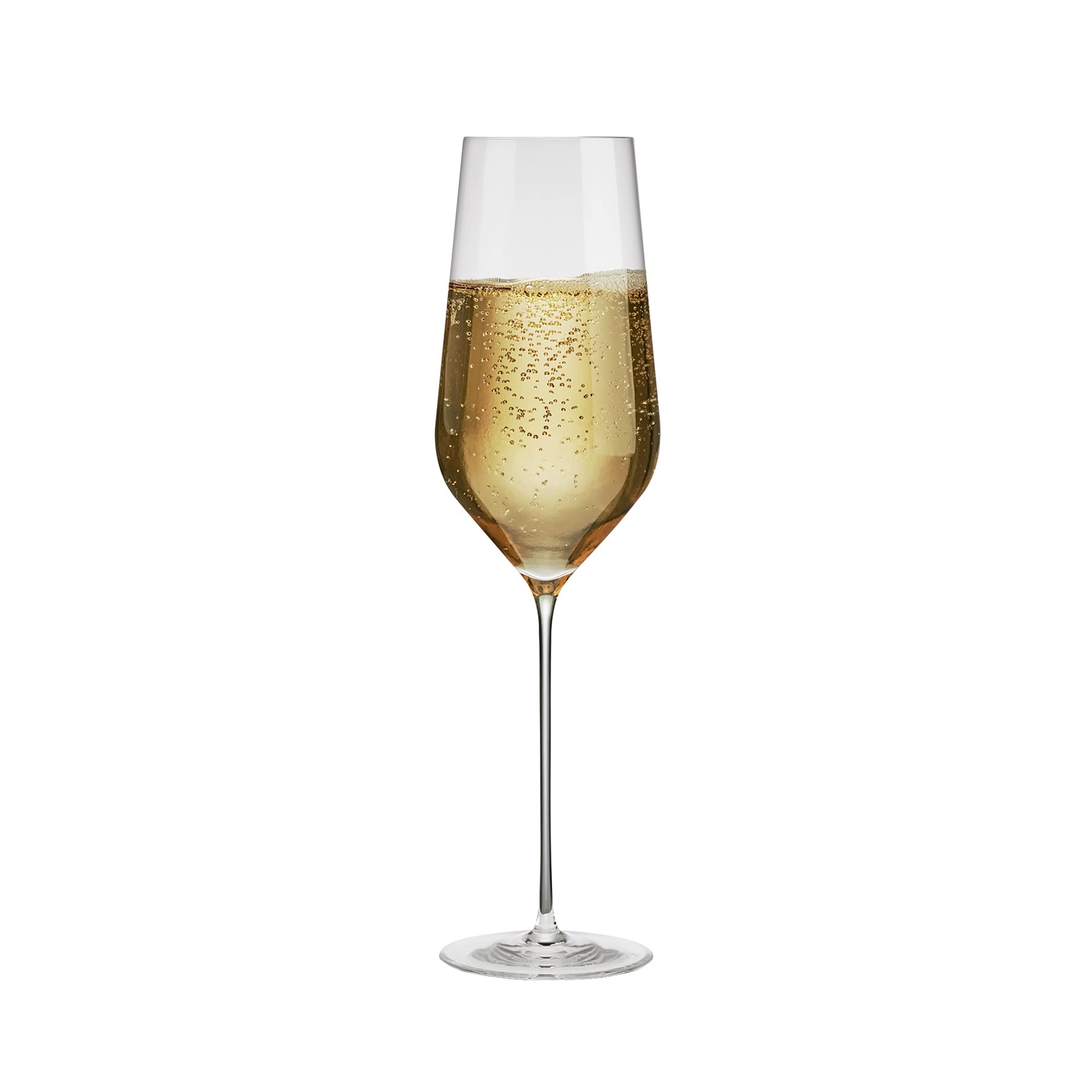 Handmade NUDE GLASS Stem Zero Trio Champagne Flutes - 9.75 oz Elegant Crystal Clear Wine Glasses for Weddings, Parties & Celebrations (Set of 3, 2