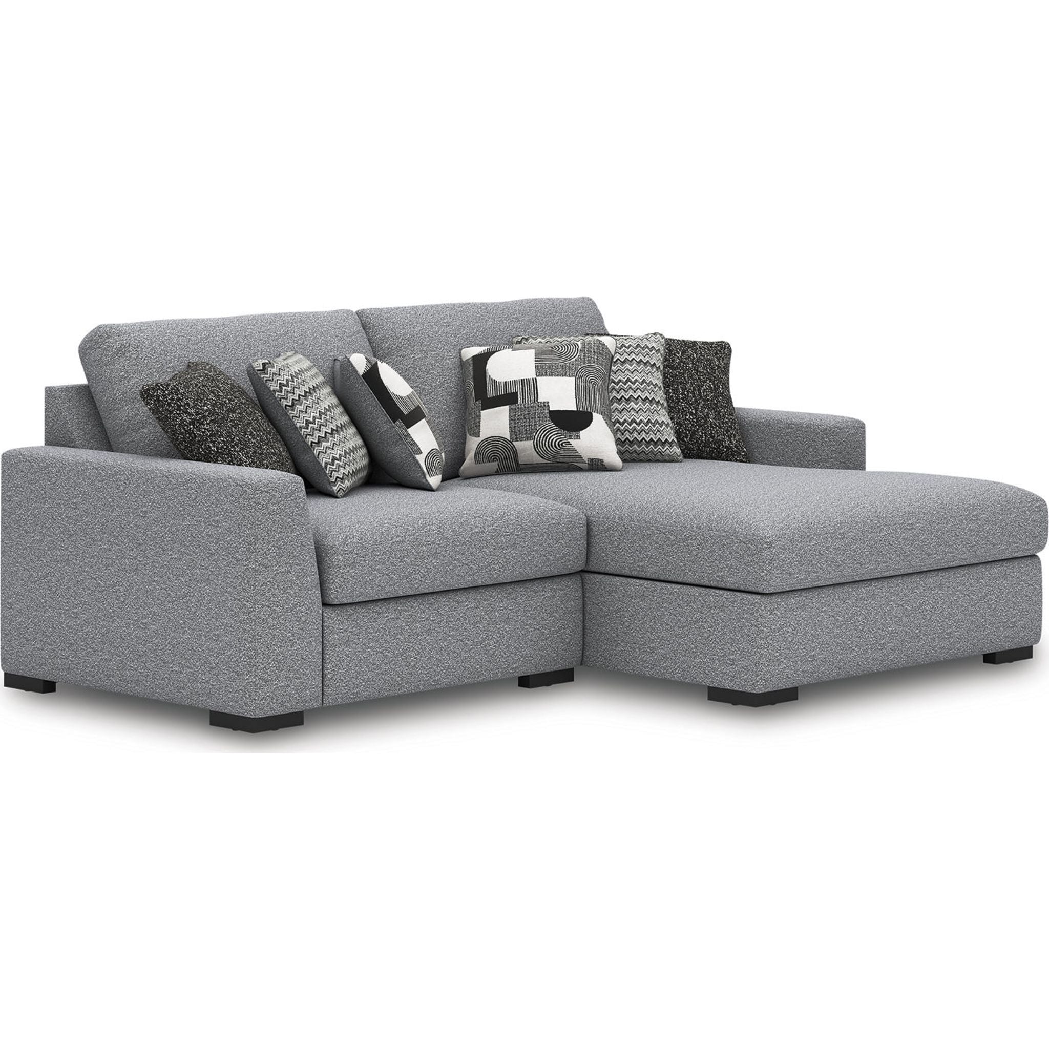 Bealton 2-Piece Sectional Sofa with Chaise Lounge - Modern L-Shaped Couch in Salt & Pepper Fabric - Perfect for Living Room, Family Room & Small Spaces