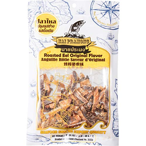Premium Roasted Eel Snacks - Original Flavor (40g x 2 Packs) | Authentic Thai Seafood Delicacy | Perfect for Office Snacks, Party Appetizers & Asian Food Lovers