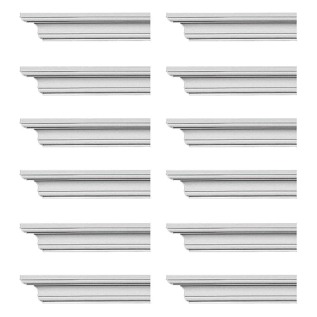 Renovator's Supply Cornice White Urethane Ipswich Simple Design - 12 Pieces (1128