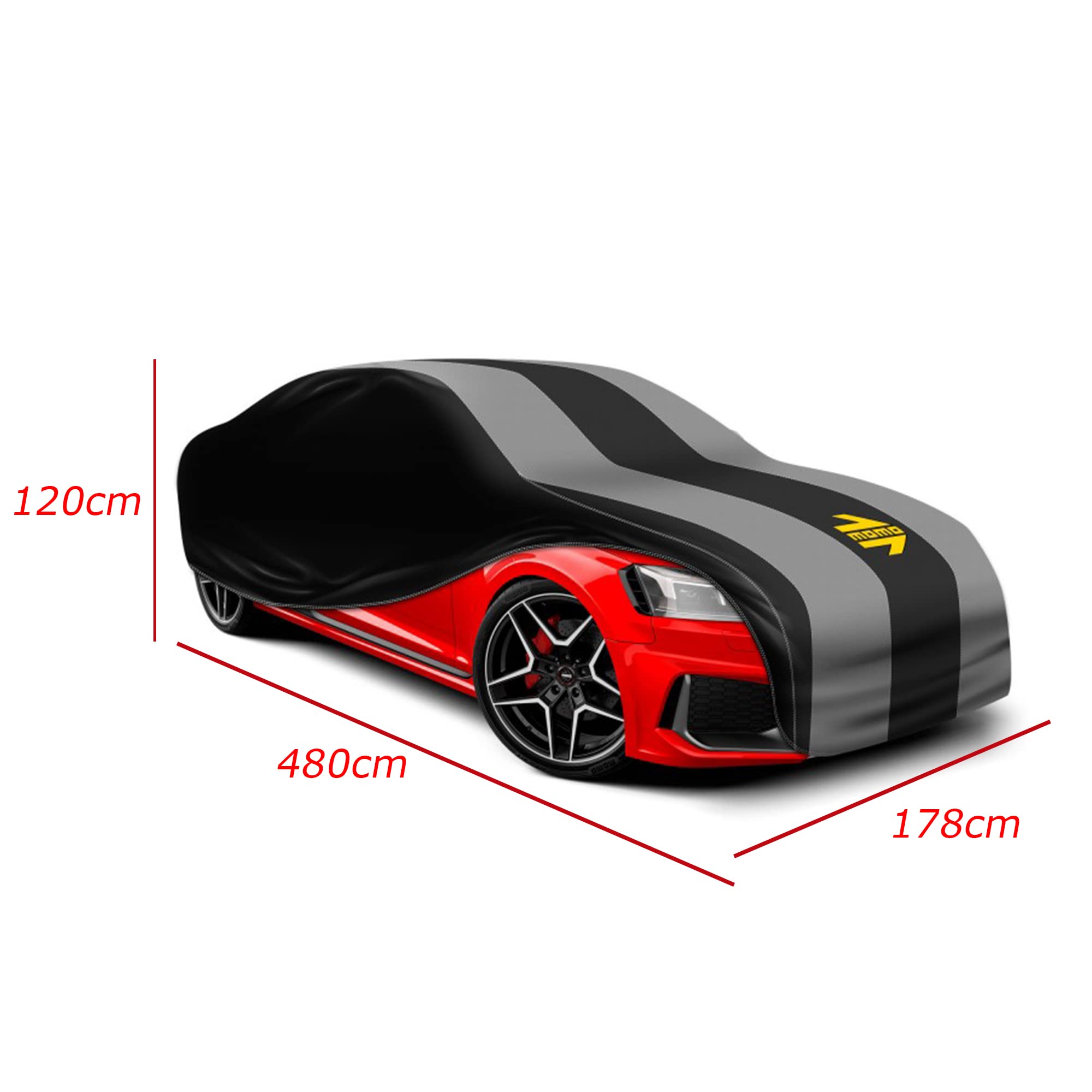 Premium MOMO Car Cover Interior Protector - 1 Layer Large Size (480x178x120 cm) Waterproof Dustproof UV Protection - Perfect for Sedans, SUVs, Trucks & Outdoor Vehicle Storage