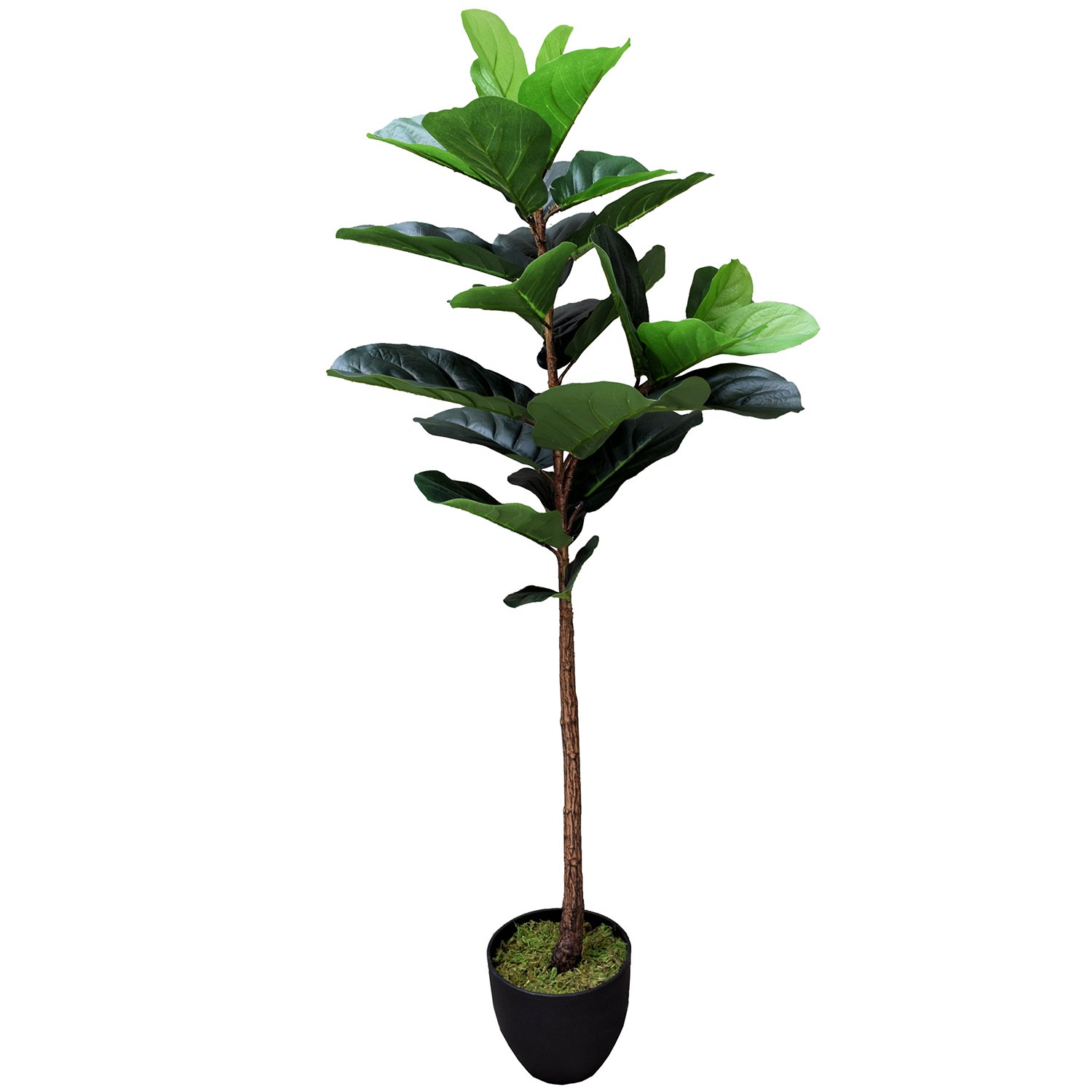 4' Real Touch Fiddle Leaf Fig Artificial Silk Tree with Decorative Pot - 29 Lifelike Green Leaves - Perfect for Home, Office, and Indoor Decor