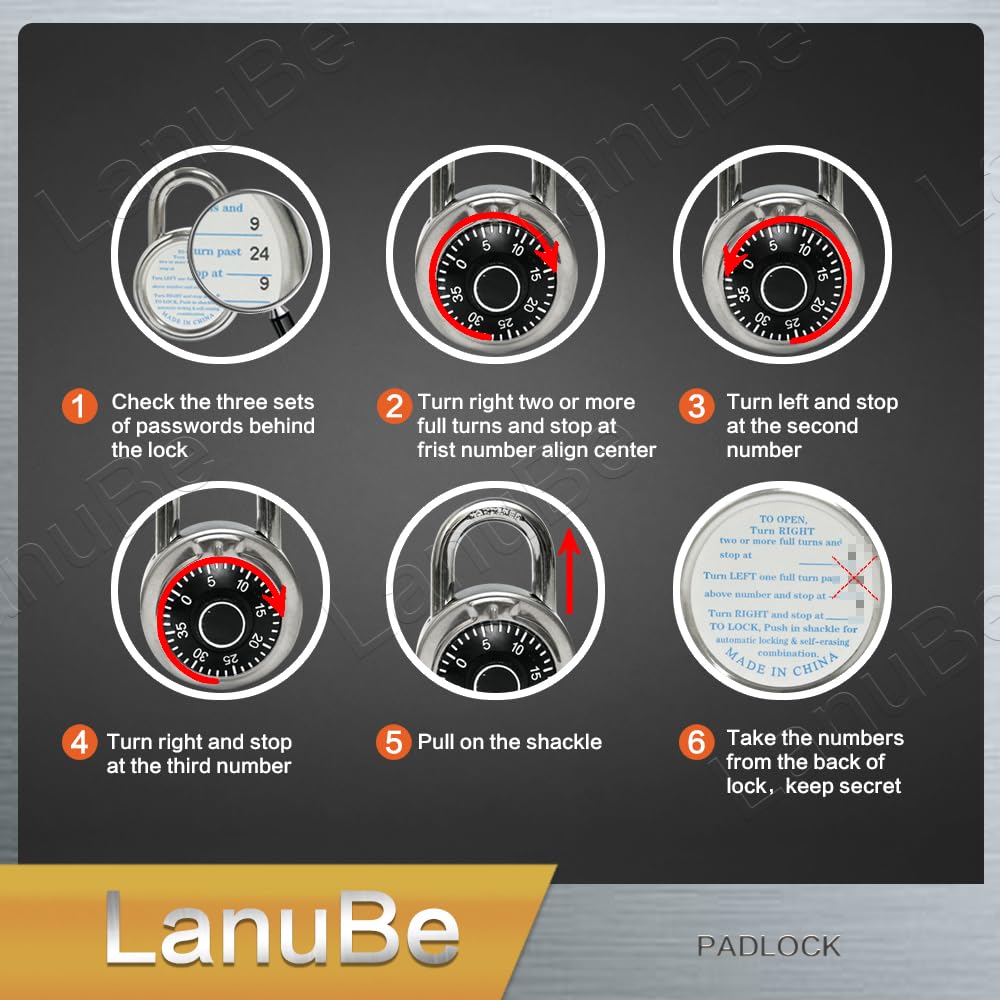 **48 Pack Black Standard Dial Combination Locks - 2 Inch Wide, Keyless Security for School Lockers, Employee Lockers, Gym Lockers, Toolboxes, Fences & More**
