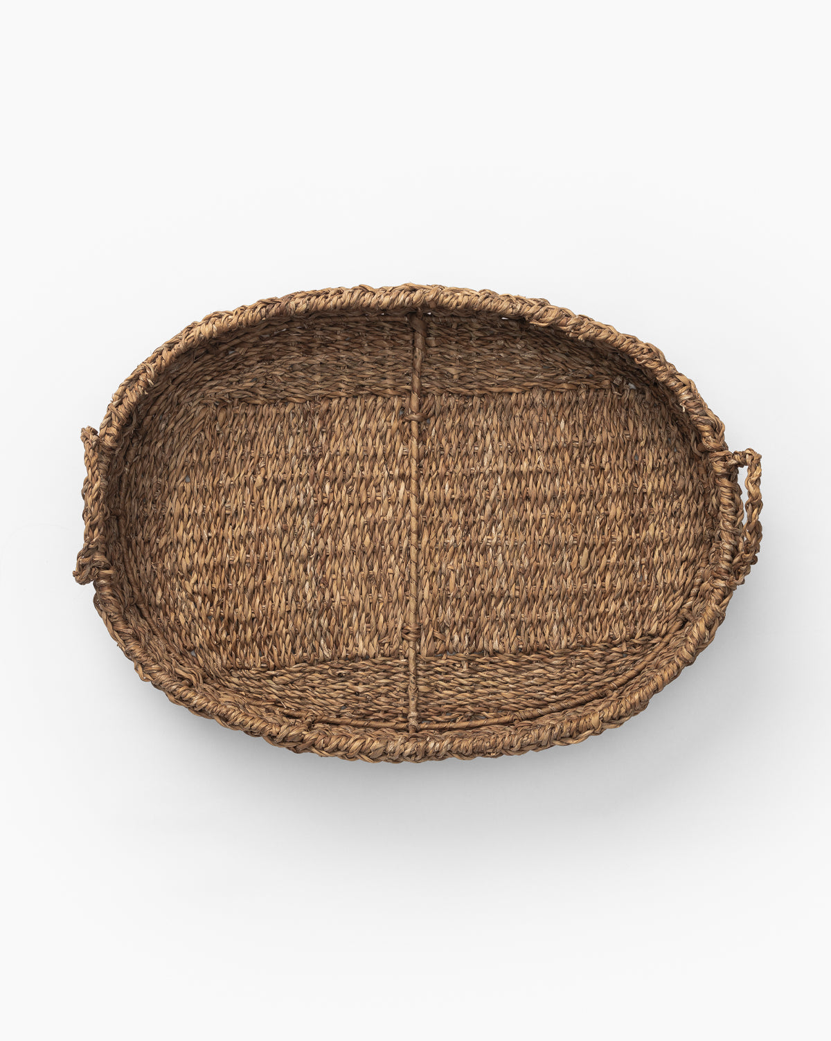 Natural Seagrass Oval Tray - Handwoven Rattan Serving Tray for Coffee Table, Dining, or Bathroom Decor | Eco-Friendly Home Organization & Stylish Storage Solution