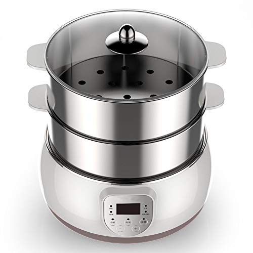 Mini Double-Layer Electric Steamer - Automatic Stainless Steel Food Warmer for Healthy Cooking | Perfect for Home, Office & Meal Prep