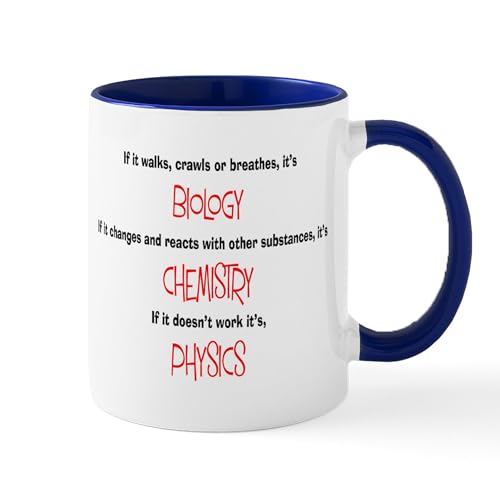 White/Navy Inside - Funny PHYSICS 1 Mugs