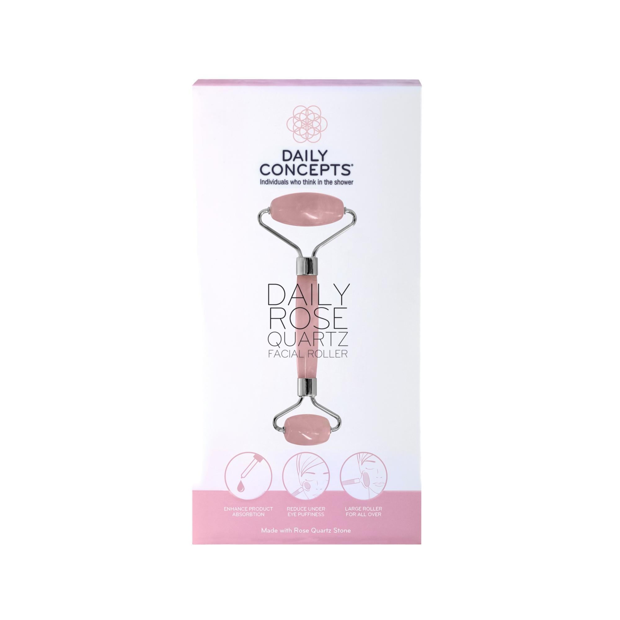Rose Quartz Facial Roller for Face & Neck Massage - Natural Skincare Tool for Puffiness, Wrinkles & Lymphatic Drainage - Perfect for Home Spa & Self-Care Routine