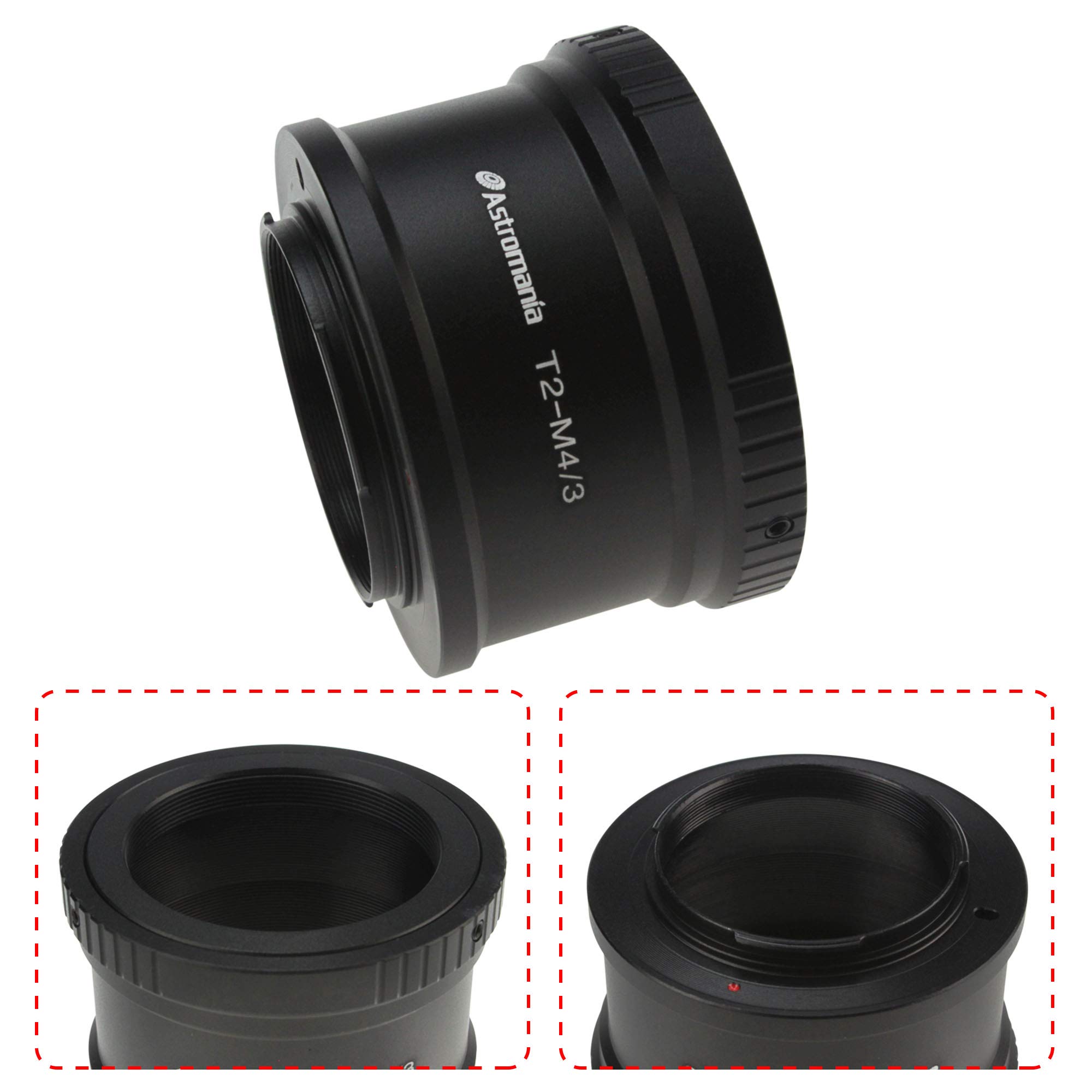 Astromania T T2 Mount Adapter for Olympus & Panasonic M4/3 Cameras - Compatible with Olympus EP1 EP2 EPL1, Panasonic DMC-G1 GH1 GF1 - Perfect for Astrophotography & Lens Conversion