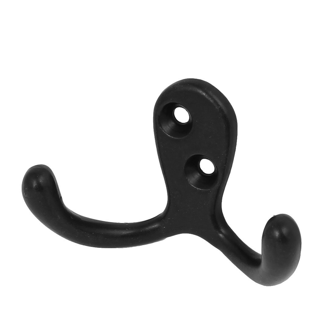 uxcell Black Metal Double Hook Wall Mounted Coat Hanger for Bathroom - Perfect for Towels, Robes & Bathroom Organization