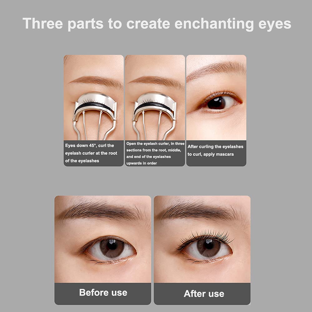 3Pcs Classic Silver Eyelash Curlers - Soft & Labor-Saving for Perfect Curls in 5 Seconds | Professional Makeup Tool for Daily Use, Bridal Makeup & Special Occasions