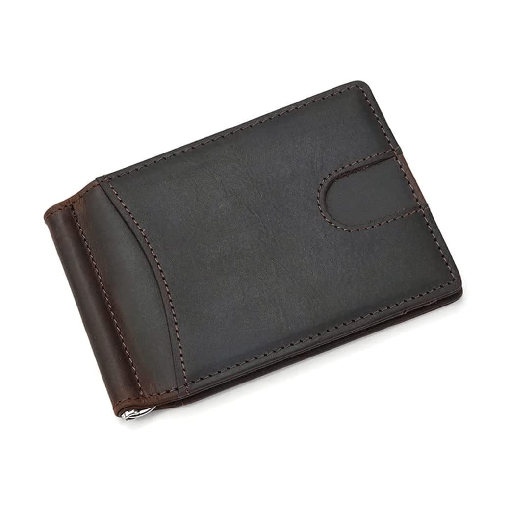 Vintage Leather RFID Blocking Wallet - Slim Minimalist Card Holder for Men & Women - Anti-Theft Magnetic Money Clip - Black (11.5 x 8 x 1cm) - Perfect for Travel, Business & Everyday Use
