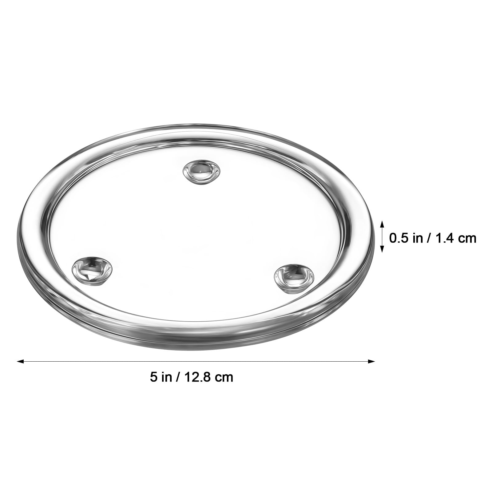 3Pcs Clear Glass Candle Plates - 5 Inch Round Candle Holder Tray for Pillar Candles | Decorative Glass Coaster & Desktop Centerpiece | Perfect for Wedding, Dining Table, Home Decor & Party Decorations