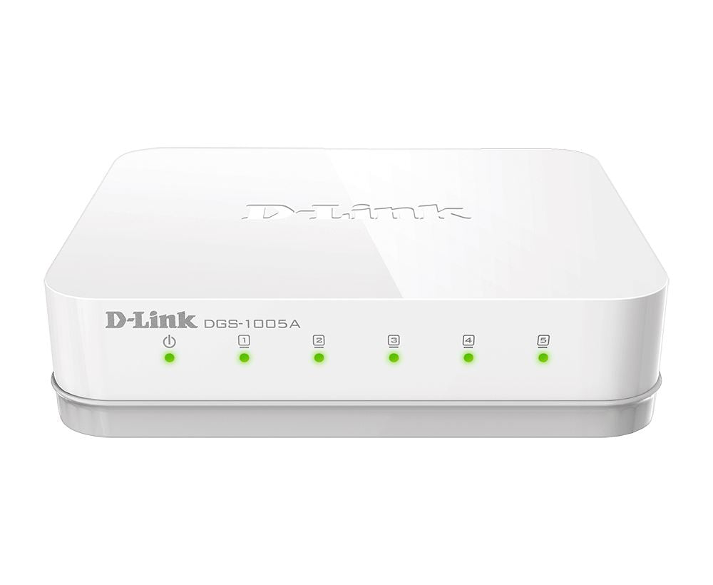D-Link DGS-1005A 5-Port Gigabit Ethernet Unmanaged Network Switch for Home & Office - High-Speed Desktop Networking Solution for Gaming, Streaming & Workstations