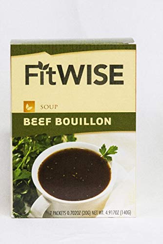HealthWise Beef Bouillon Soup - High Protein (15g), Low Calorie (70kcal) for Weight Loss & Hunger Control - 7 Packets (0.71oz Each, 4.94oz Total) - Perfect for Keto Diet, Meal Replacement & Healthy Snacking
