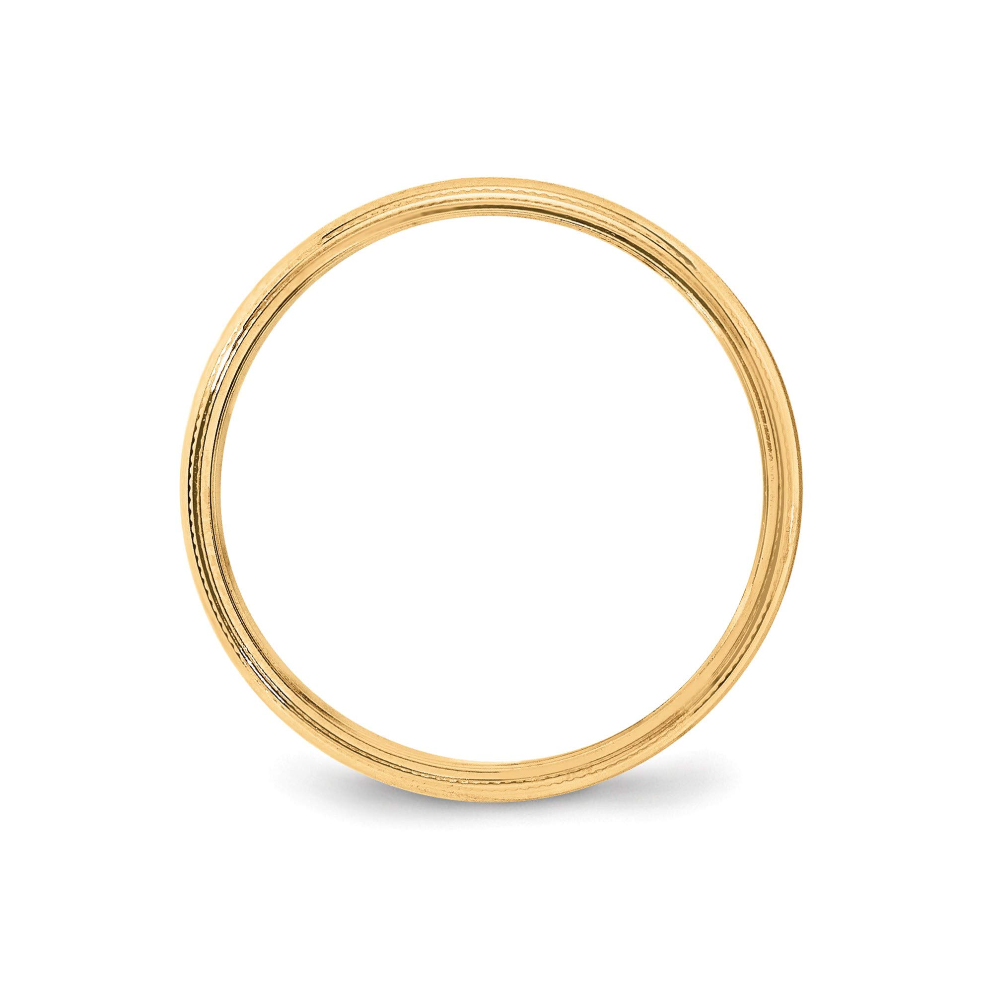 14k Yellow Gold 4mm LTW Milgrain Band - Size 10 - Elegant Wedding Ring