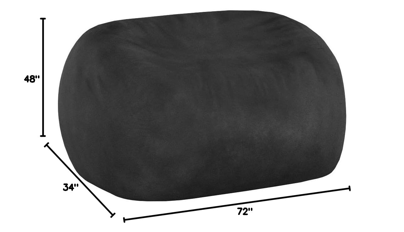 Chill Sack Bean Bag Chair - 6' Large Memory Foam Lounger with Soft Microfiber Cover (Charcoal) | Perfect for Living Room, Game Room & Dorm Relaxation