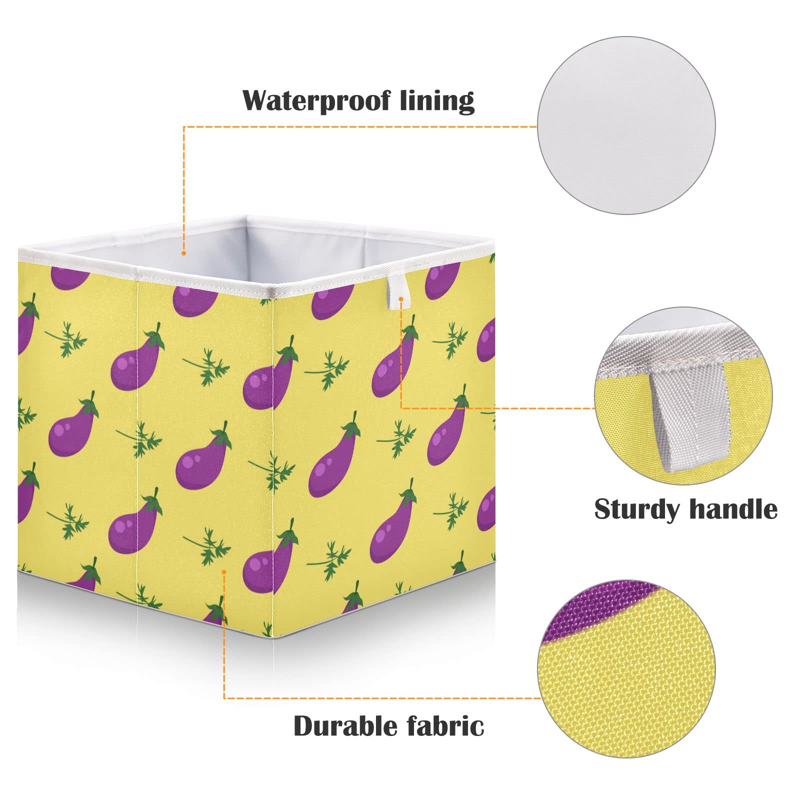 DOMIKING 11 Inch Foldable Fabric Storage Bins with Sturdy Handle - Closet Organizer Baskets for Bedroom, Shelves & Home Organization | Perfect for Clothes, Toys & Seasonal Storage
