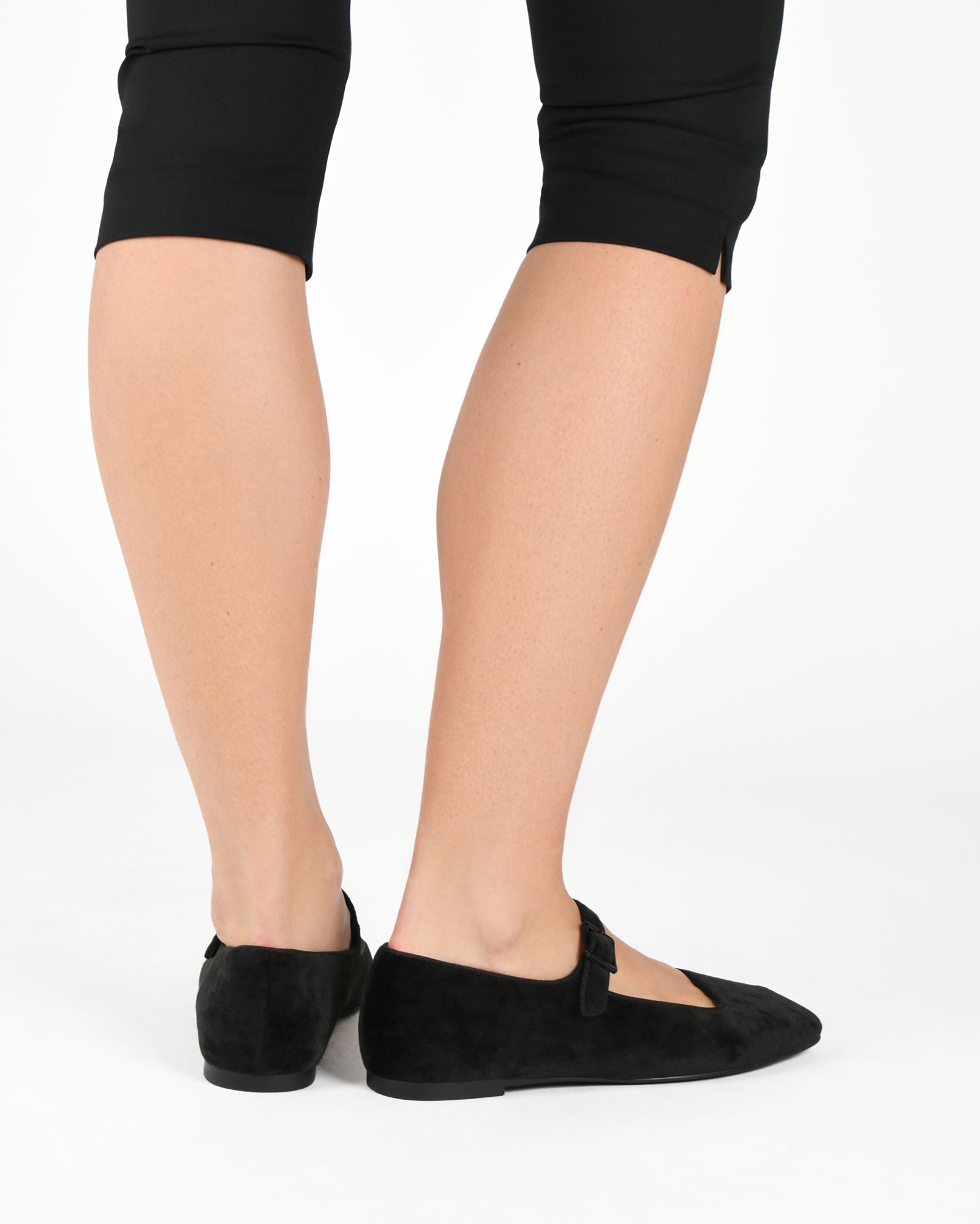 SERAFINA Women's Black Velvet Casual Flats - Comfortable Slip-On Loafers for Work, Office, and Everyday Wear
