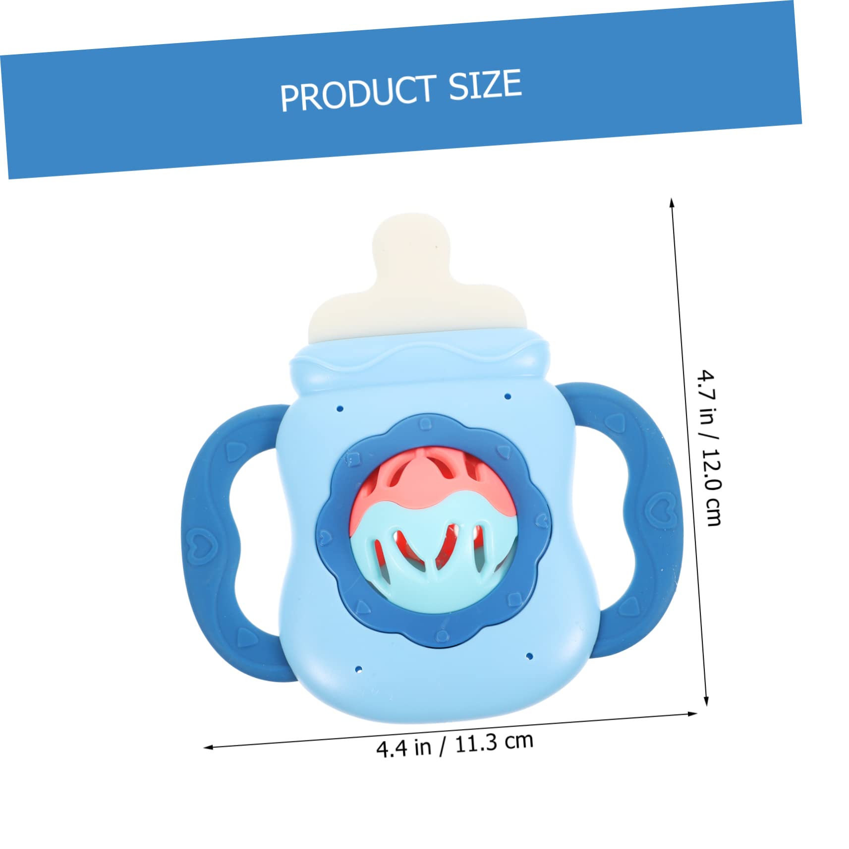 Wakauto 2-Pack Baby Teething Toys - Soft TPE Sensory Rattles & Chewable Bottle Simulator for Infants | Perfect for Soothing Sore Gums, Developing Motor Skills & Sensory Play (0-12 Months)