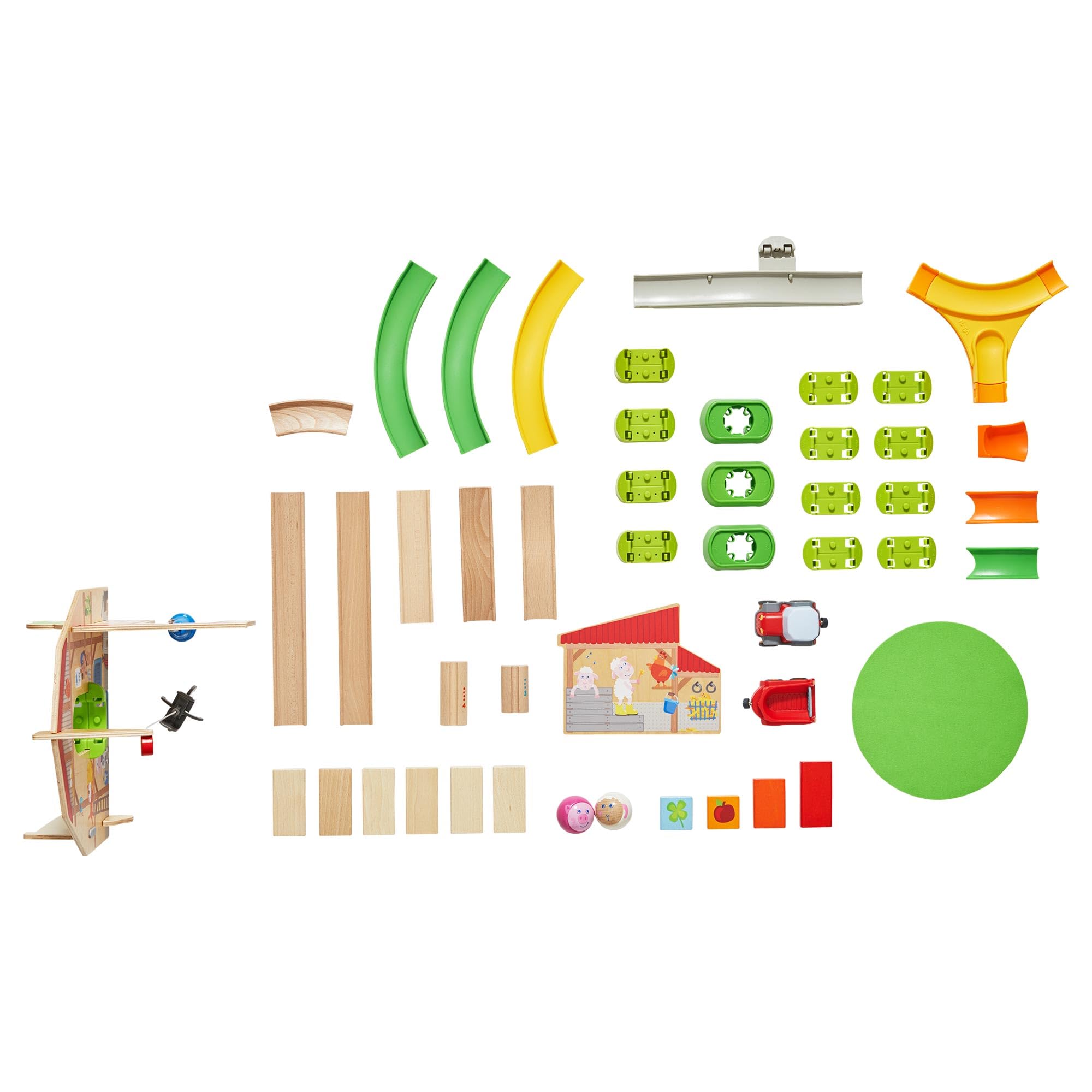 HABA Kullerbu Farmyard Starter Set with Sound - Wooden Baby Toy with Animal Sounds for Early Learning & Sensory Play - Perfect for Toddlers & Preschoolers at Home or Daycare