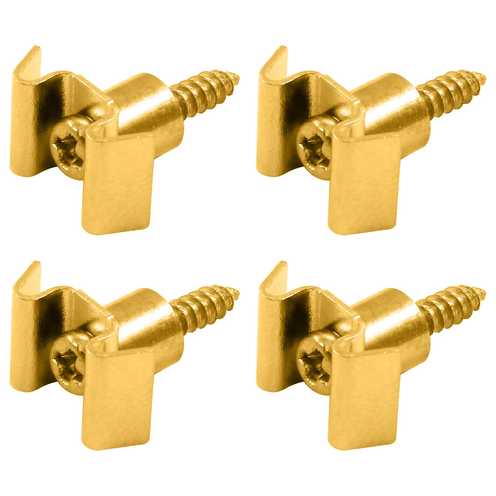 Hordion 4-Pack Gold Guitar String Trees & Retainers with Screws - Compatible with Fender Stratocaster Telecaster Bass - Premium Replacement Parts for Enhanced Tuning Stability - Perfect for Guitar Maintenance, Upgrades & DIY Repairs