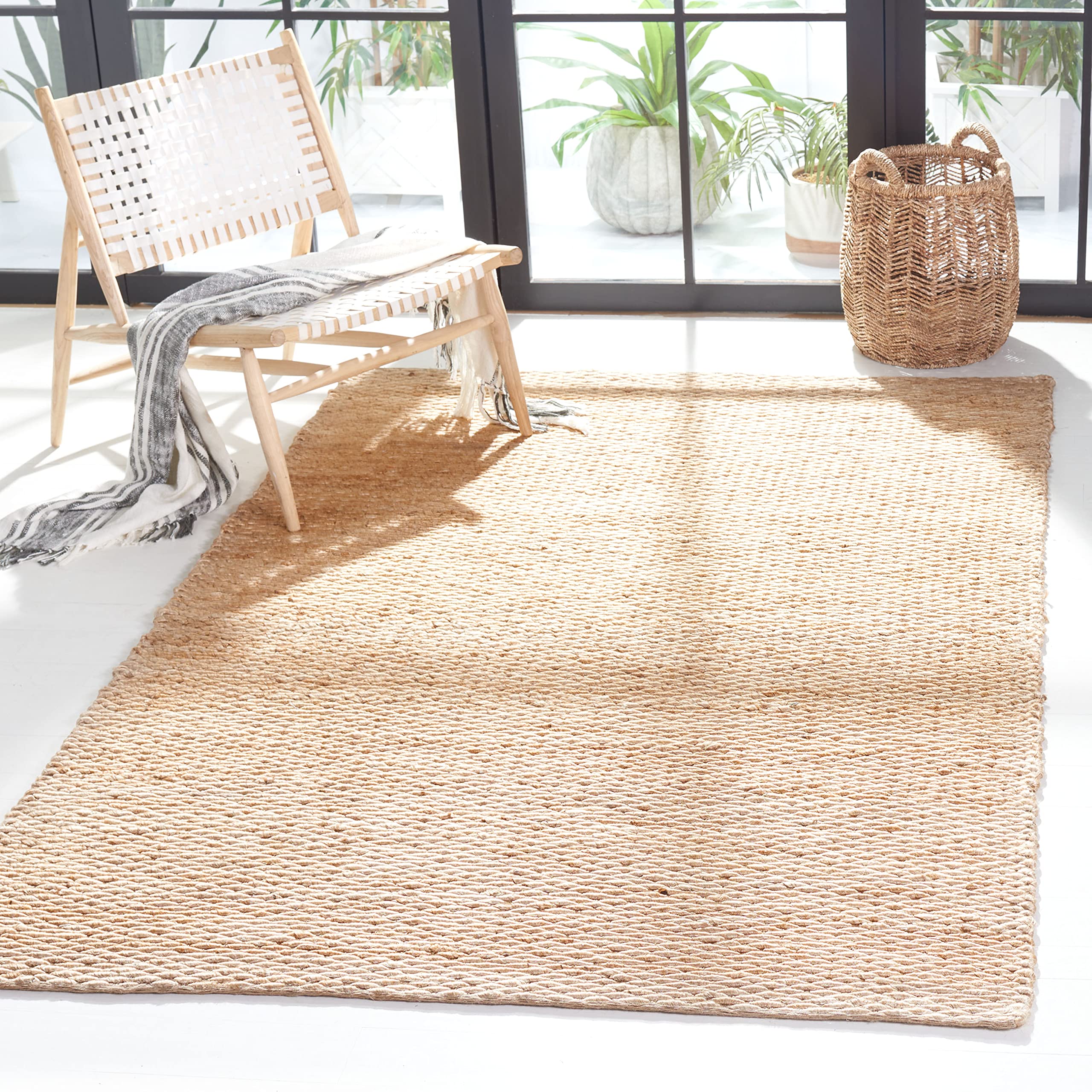 SAFAVIEH Handmade Natural Jute Area Rug 6' x 9' - Farmhouse Style, Durable & Eco-Friendly for High Traffic Areas - Perfect for Living Room, Bedroom, Dining Room & Home Decor