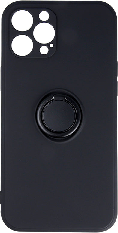 iPhone 13 Pro Silicone Finger Grip Ring Holder Case - Black | Anti-Slip Phone Grip for Secure One-Handed Use | Perfect for Commuting, Gym Workouts & Outdoor Activities