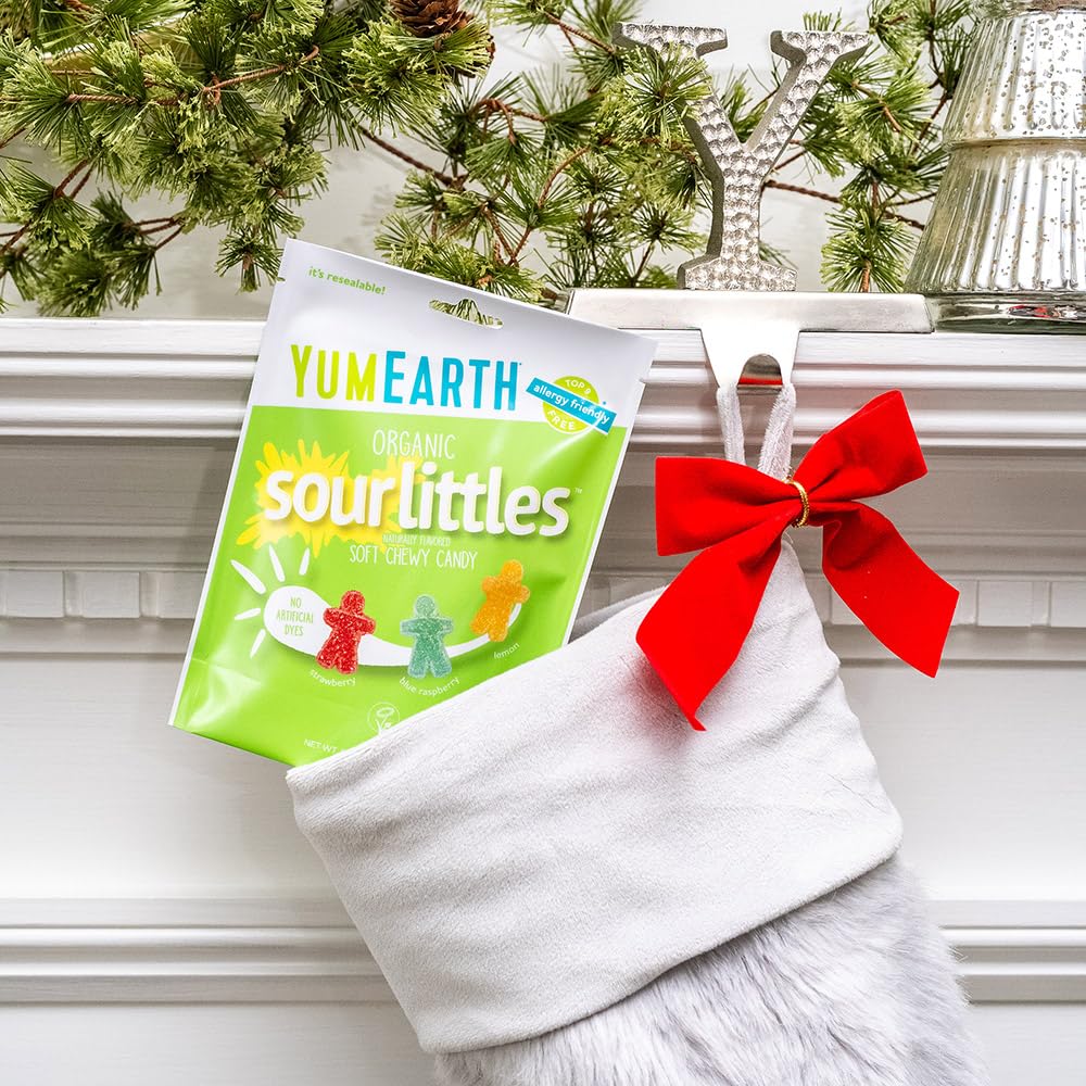 YumEarth Organic Sour Littles Chewy Candy - Allergy Friendly, No Artificial Dyes or Flavors, Non-GMO, Gluten Free, Vegan - 5oz Bag - Perfect for School Lunches, Parties & Healthy Snacking