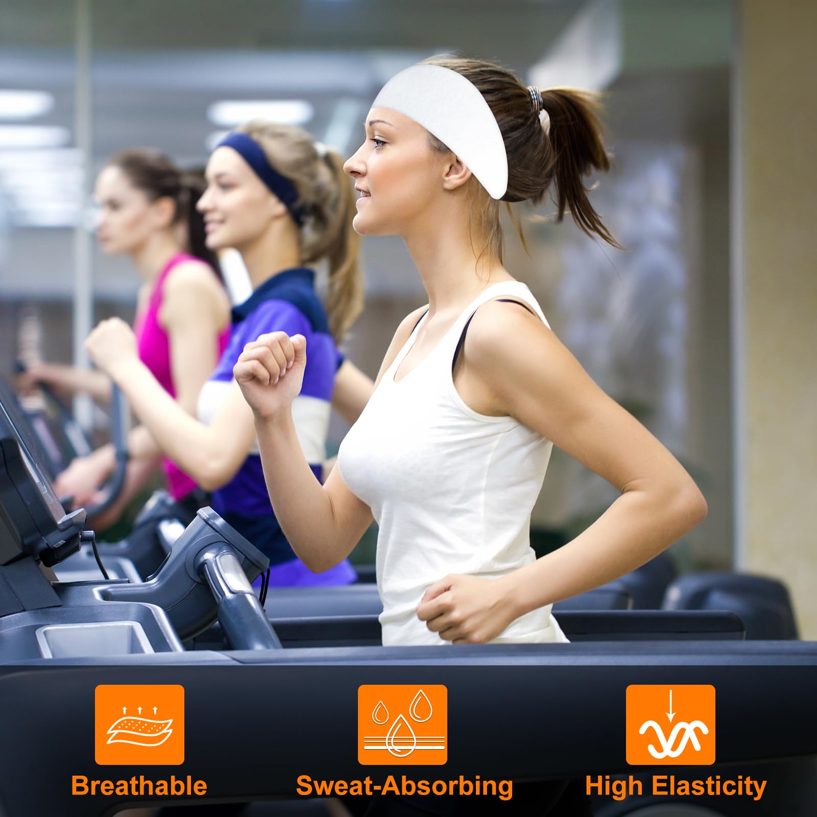 RITOPER Non-Slip Workout Headbands for Women - Super Soft & Stretchy Yoga, Running, Exercise & Sweatbands - Wide Hair Bands & Turban Head Wraps for Active Lifestyles (Perfect for Gym, Yoga, Jogging & Daily Wear)