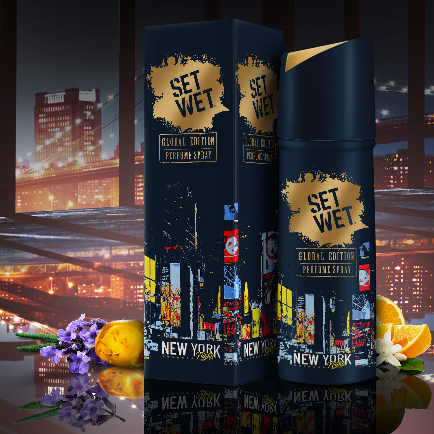 Set Wet Global Edition London Luxury & New York Nights Perfume Spray for Men - Long Lasting Fragrance Body Spray & Deodorant (Pack of 2, 120ml Each) - Perfect for Daily Wear, Office & Night Out