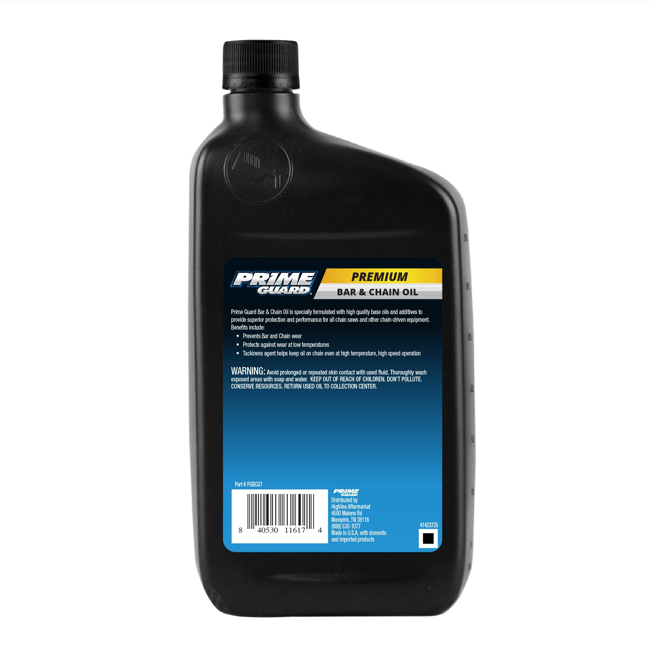 Premium Bar and Chain Oil - 1 Quart (32 oz) for Chainsaw Lubrication | High-Performance Lubricant for Forestry, Woodcutting & Landscaping Tools