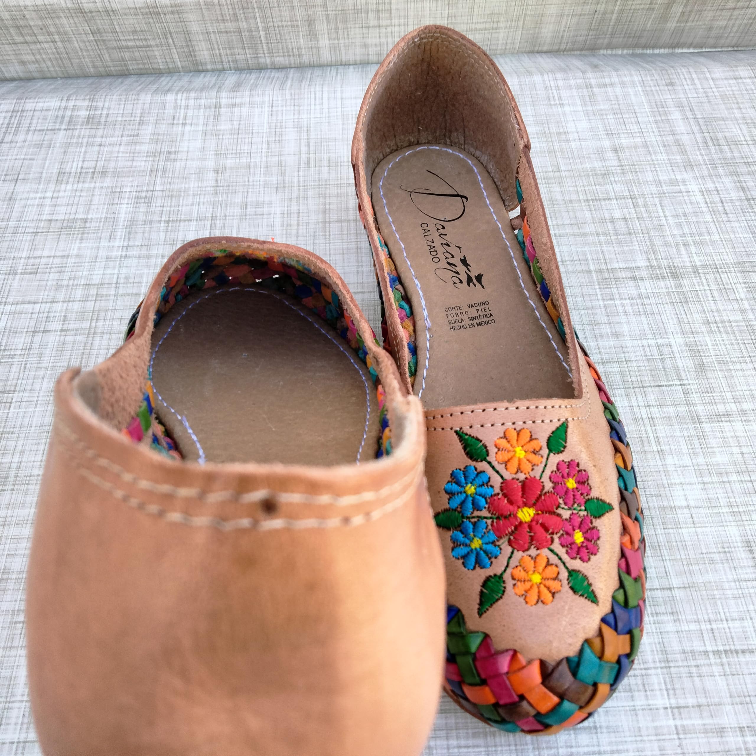 Handmade Artisan Huarache-Ballerina Shoes from Mexico – Genuine Leather, Natural & Multicolor Options (Brown) – Women's US Sizes 5-10 – Perfect for Casual Wear, Boho Outfits & Summer Fashion