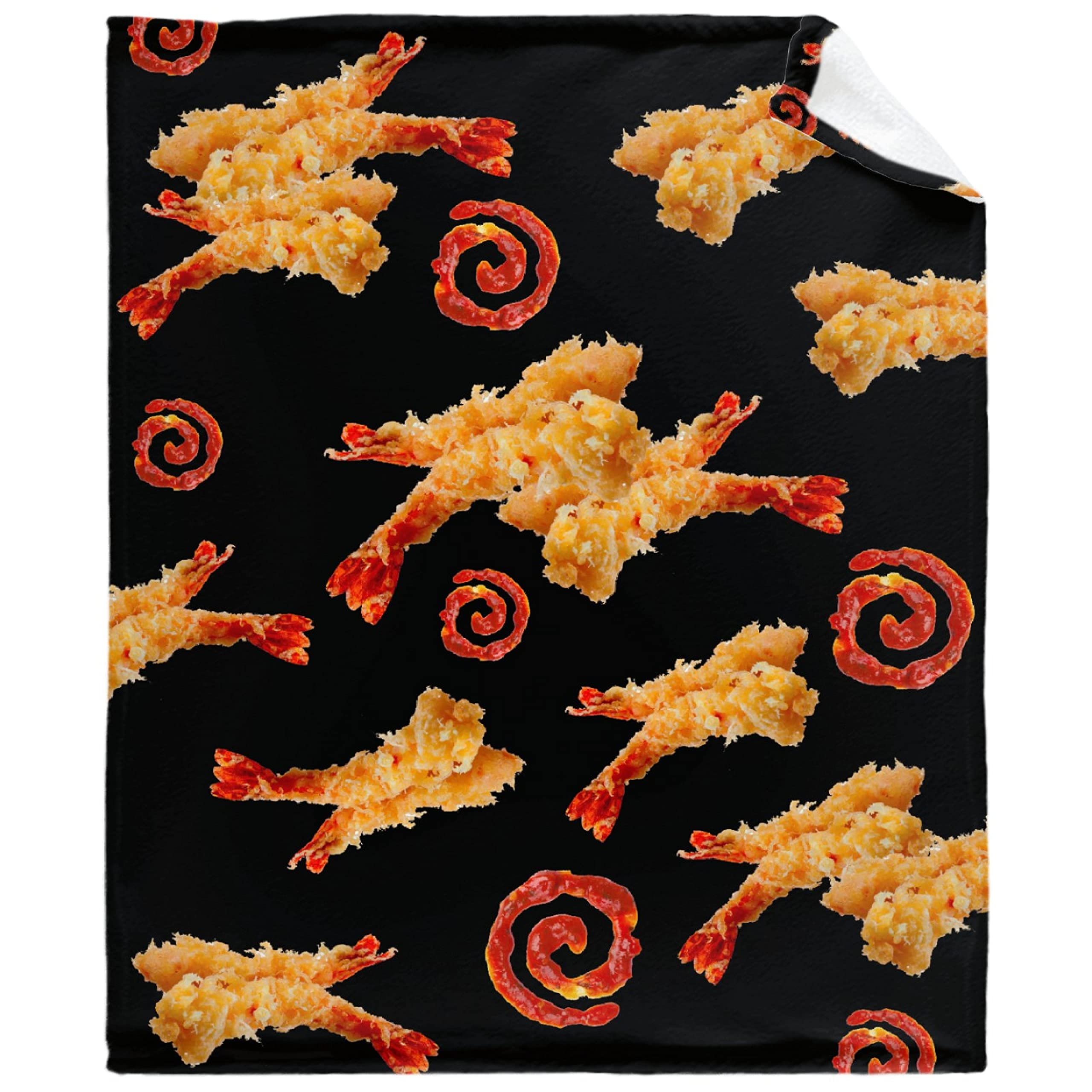 Funny Ketchup Shrimp Flannel Blanket - 90