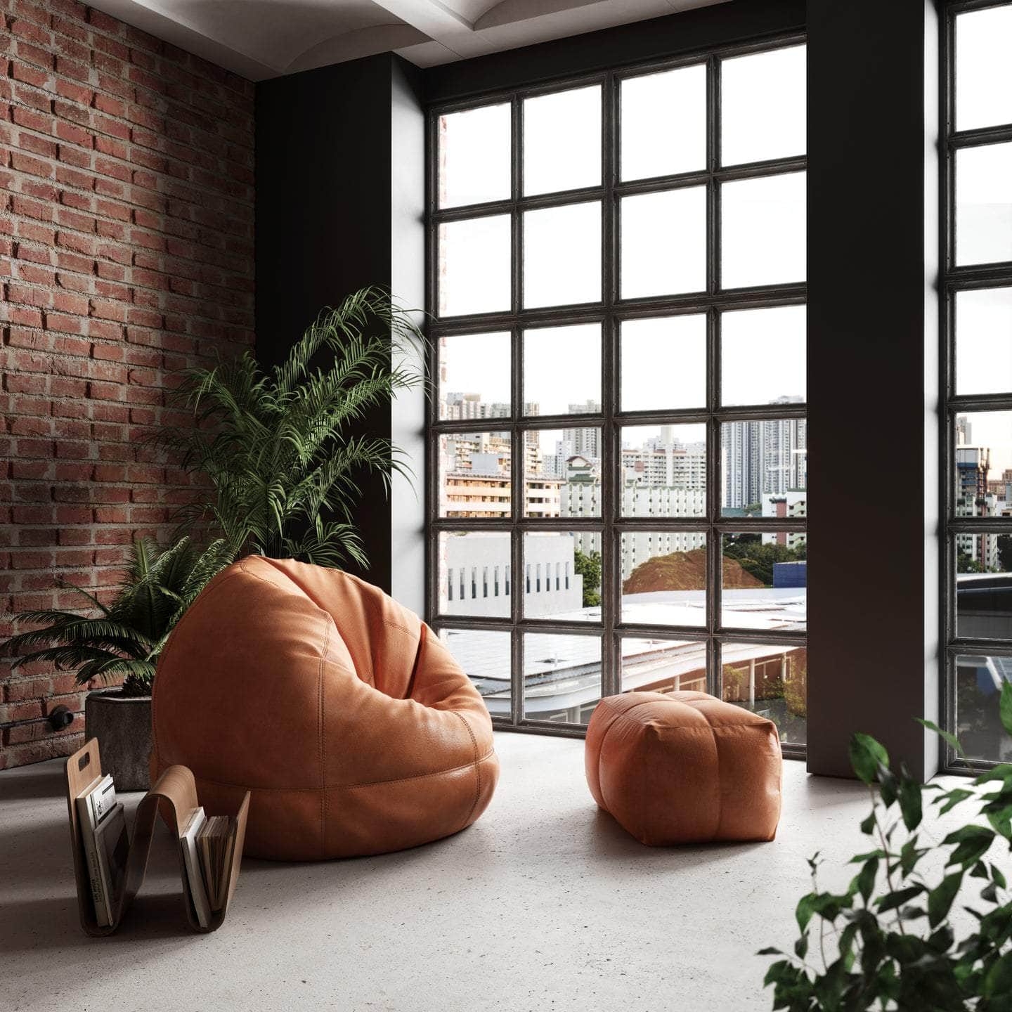 Big Pear Leather Bean Bag Chair - 5 Stylish Colors for Ultimate Comfort | Perfect for Living Room, Bedroom & Game Room Relaxation