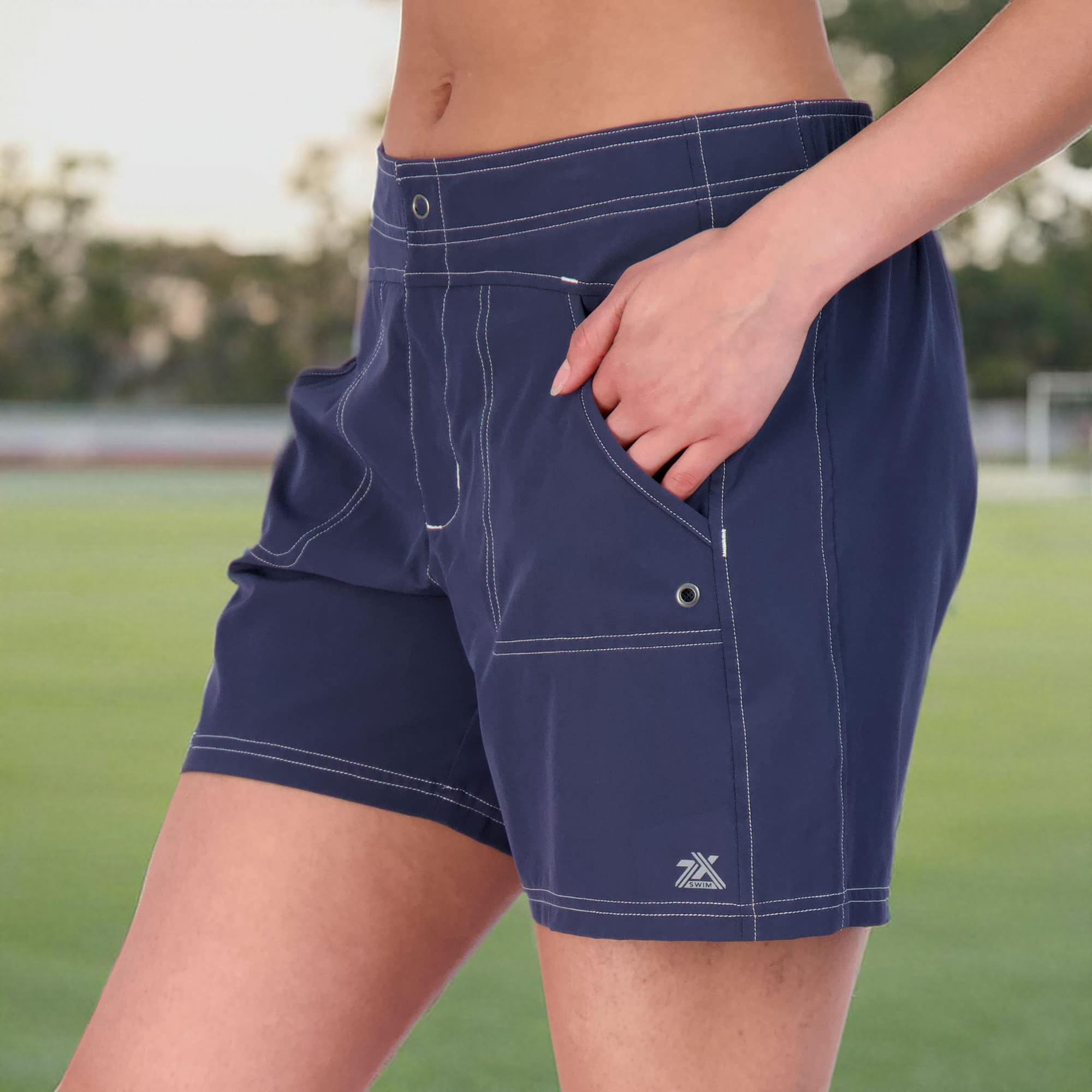 ZeroXposur Women's 6 Inch Inseam Swim Shorts - Quick Dry Hybrid Board Shorts with Brief Liner for Swimming, Surfing & Beach Activities | Perfect for Pool, Vacation & Water Sports