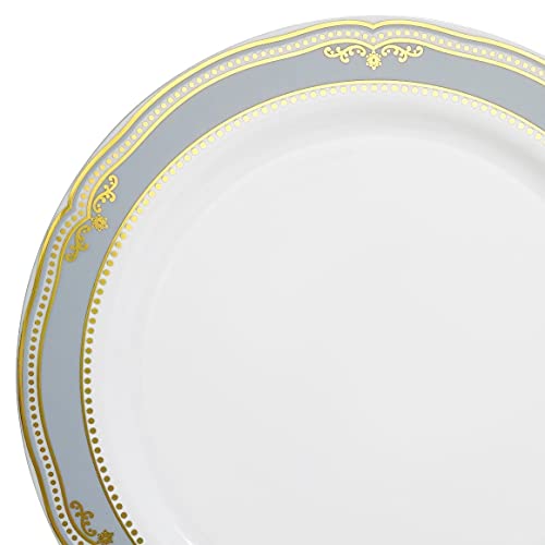 Scalloped in White / Blue & Gold