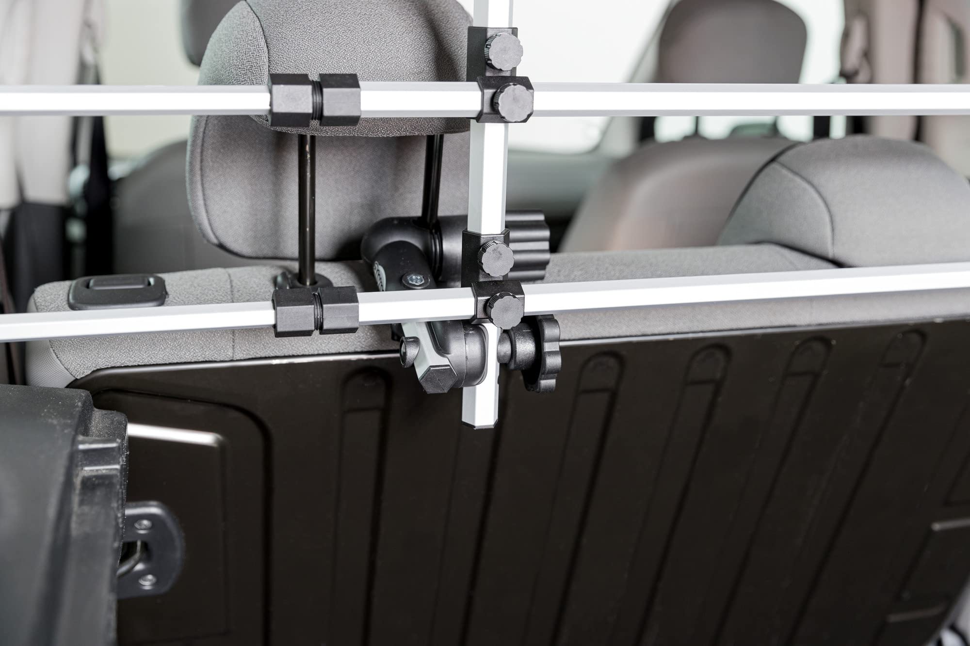 TRIXIE Adjustable Expandable Aluminum Pet Barrier for Cars & SUVs - Medium Size, Silver/Black - Perfect for Safe Dog Travel & Vehicle Protection