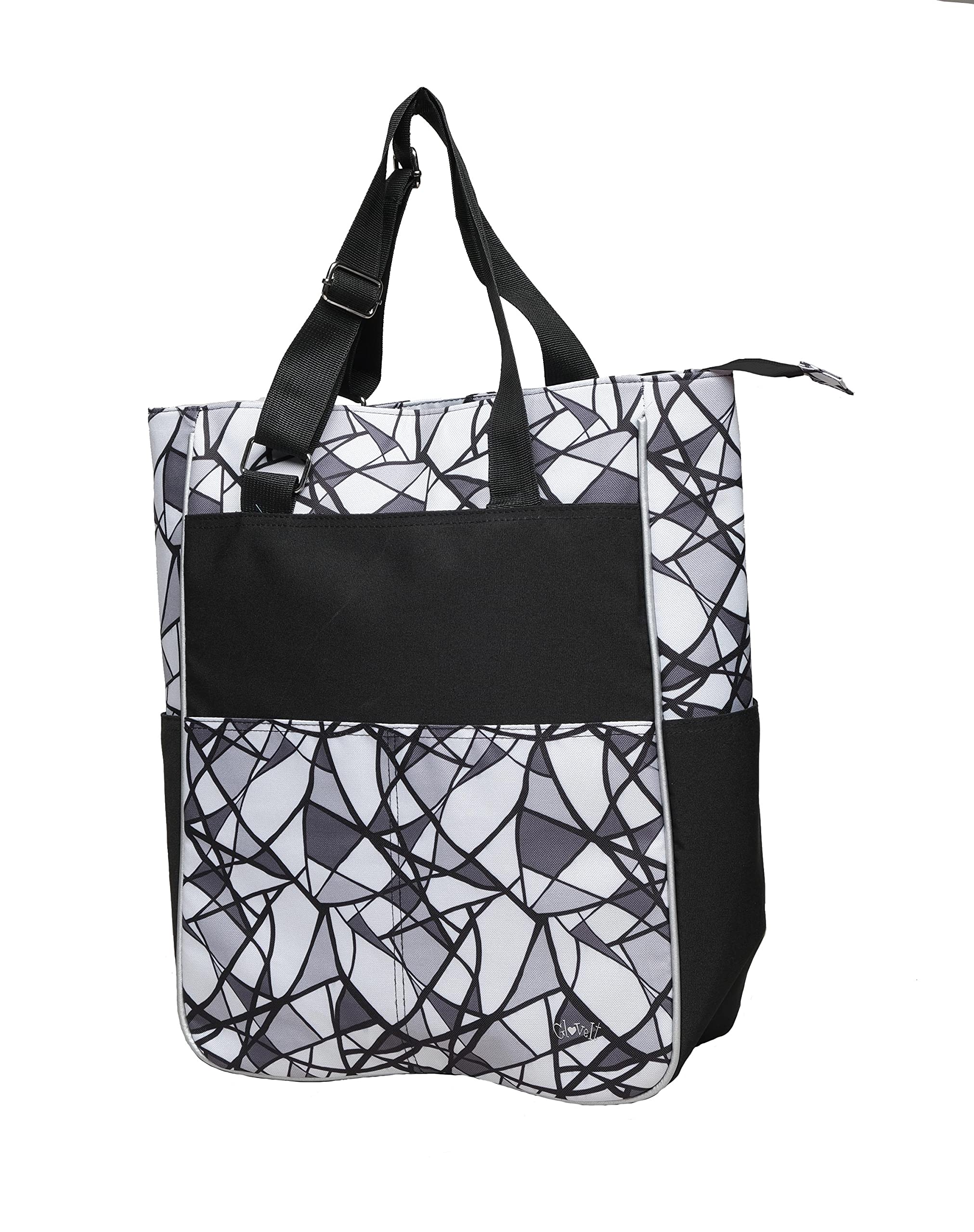 Women's Large Tennis Tote Bag with Zipper & Shoulder Strap - 6 Exterior Pockets - Stylish Sport Tote for Women - Perfect for Tennis Matches, Gym, Travel & Daily Use